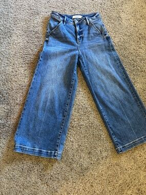 Hidden denim high rise trouser